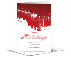 Christmas Tis the Season Reindeer Journey Over Village Cards  5.50